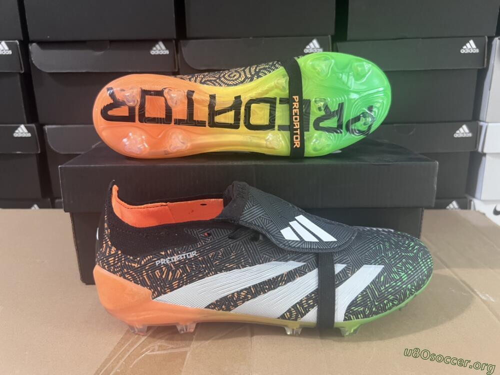 Adidas Predator Elite Foldover Tongue FG Football Boots - Black/White/Green