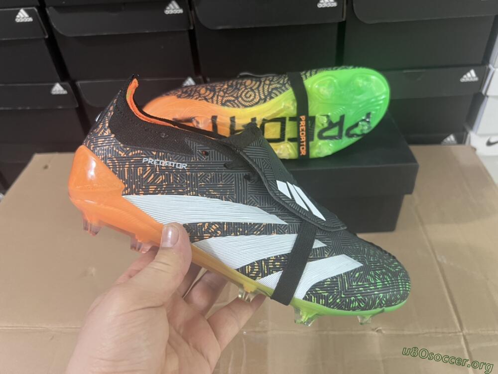 Adidas Predator Elite Foldover Tongue FG Football Boots - Black/White/Green