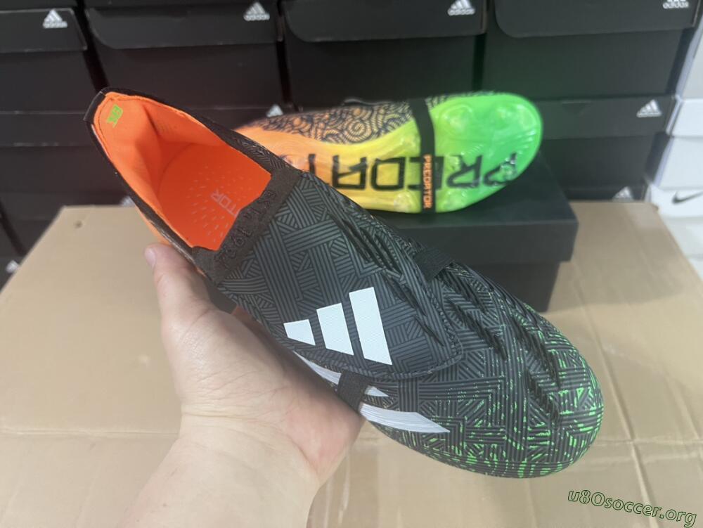 Adidas Predator Elite Foldover Tongue FG Football Boots - Black/White/Green