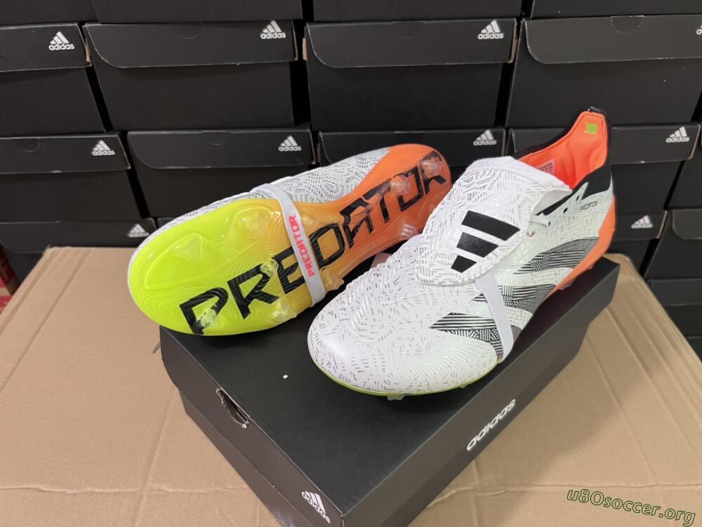 Adidas Predator Elite Foldover Tongue FG Football Boots - White/Black/Orange