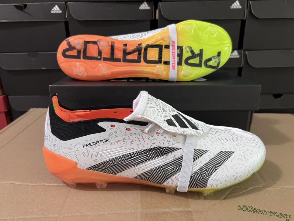 Adidas Predator Elite Foldover Tongue FG Football Boots - White/Black/Orange