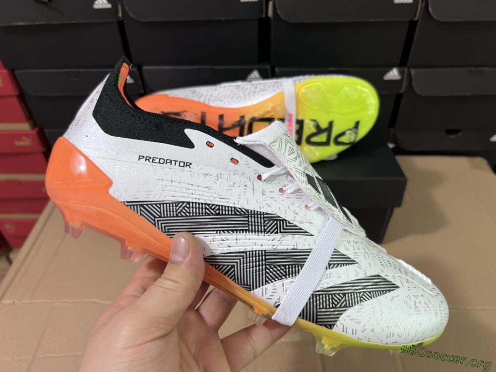 Adidas Predator Elite Foldover Tongue FG Football Boots - White/Black/Orange