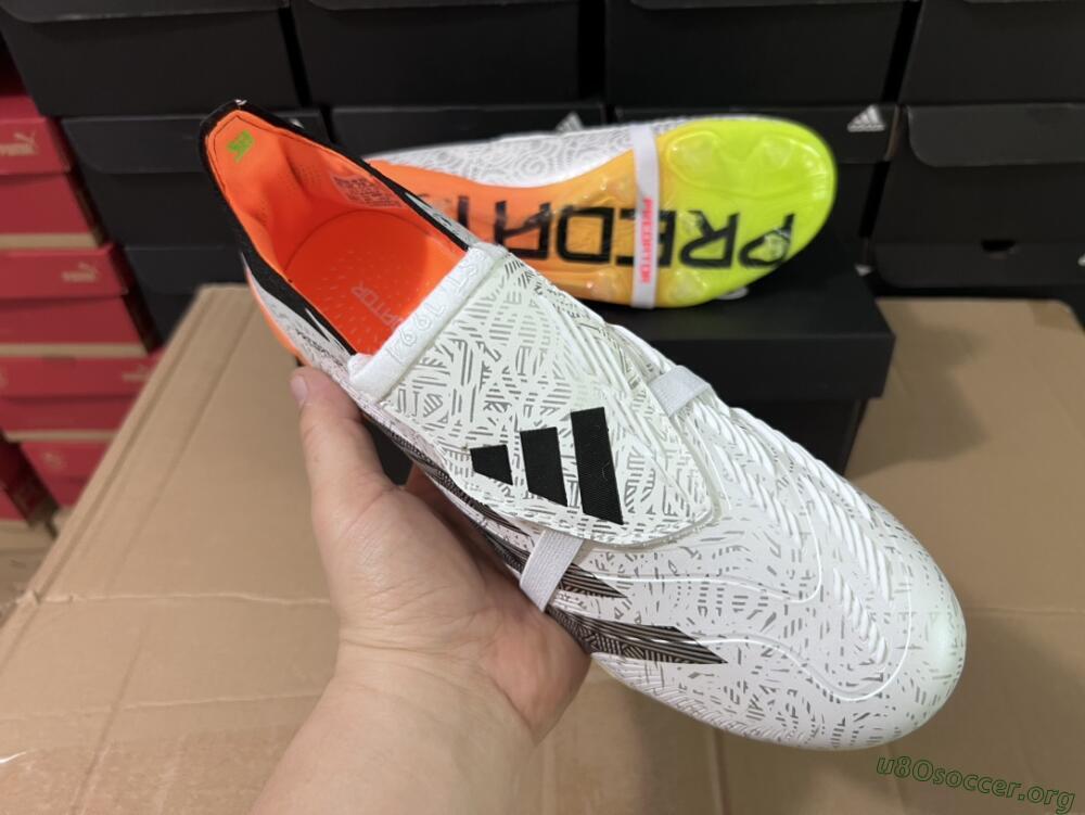 Adidas Predator Elite Foldover Tongue FG Football Boots - White/Black/Orange