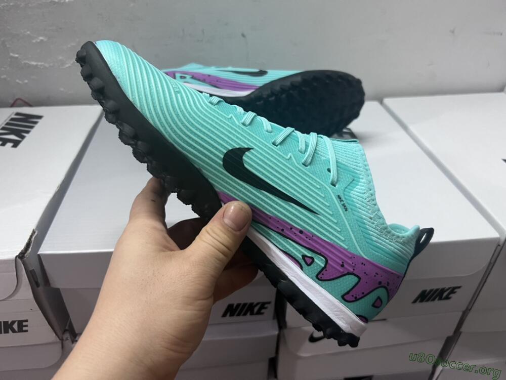 Nike Air Zoom Mercurial Vapor 15 Pro TF Football Shoes - Jade/Black/Purple