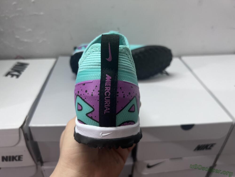 Nike Air Zoom Mercurial Vapor 15 Pro TF Football Shoes - Jade/Black/Purple