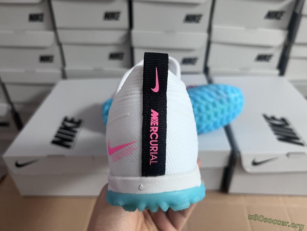 Nike Air Zoom Mercurial Vapor 15 Pro TF Football Shoes - White/Blue/Pink