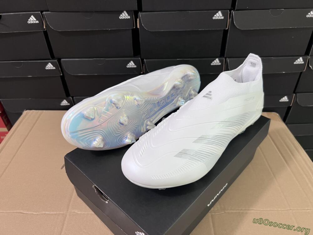 Adidas Predator Elite Laceless FG Football Boots - White/Silver