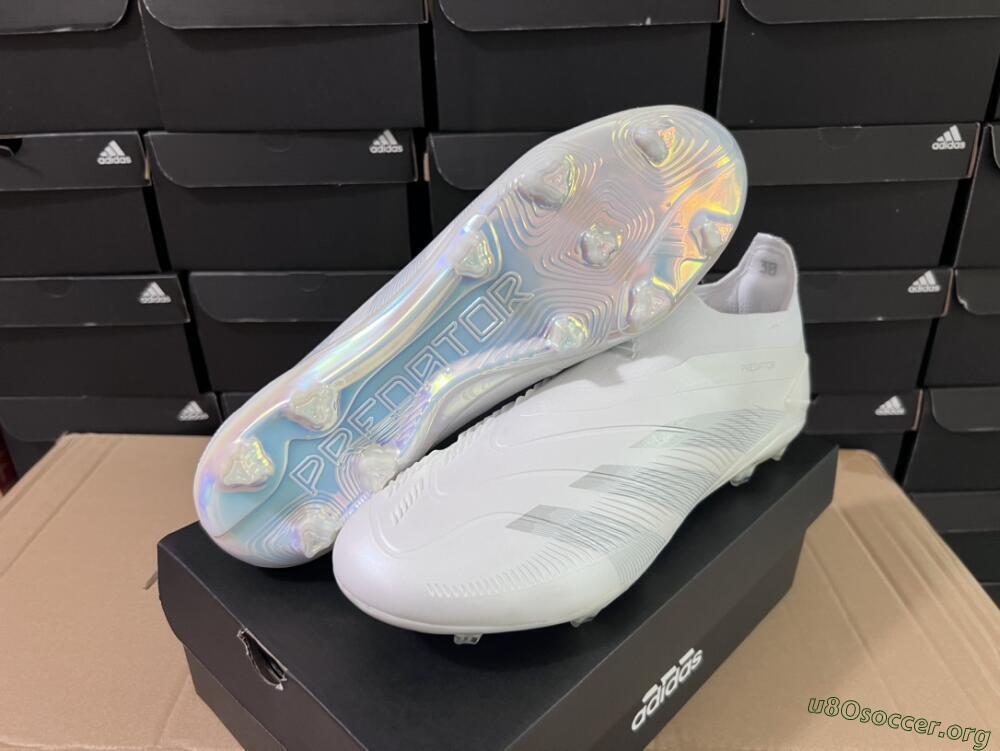 Adidas Predator Elite Laceless FG Football Boots - White/Silver