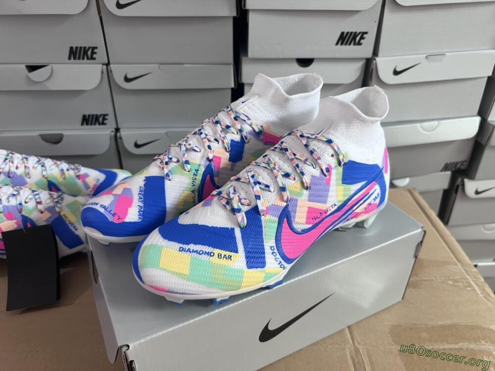 Nike Air Zoom Mercurial Superfly 9 Elite FG Football Boots - White/Rainbow
