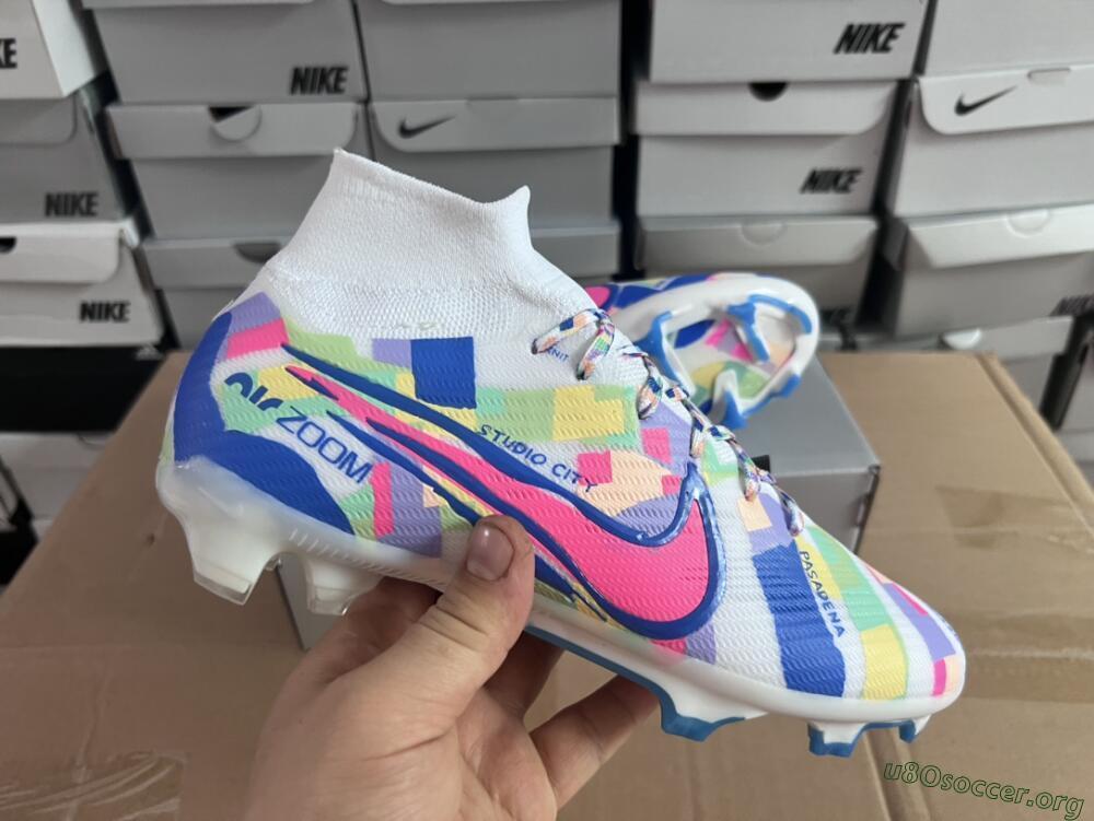 Nike Air Zoom Mercurial Superfly 9 Elite FG Football Boots - White/Rainbow