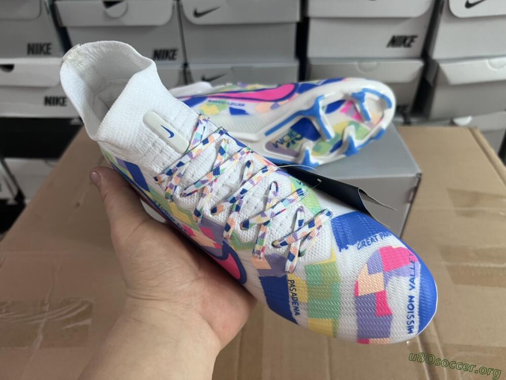 Nike Air Zoom Mercurial Superfly 9 Elite FG Football Boots - White/Rainbow