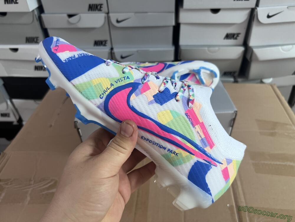 Nike Air Zoom Mercurial Vapor 15 Elite FG Football Boots - Beige/Blue/Yellow/Pink