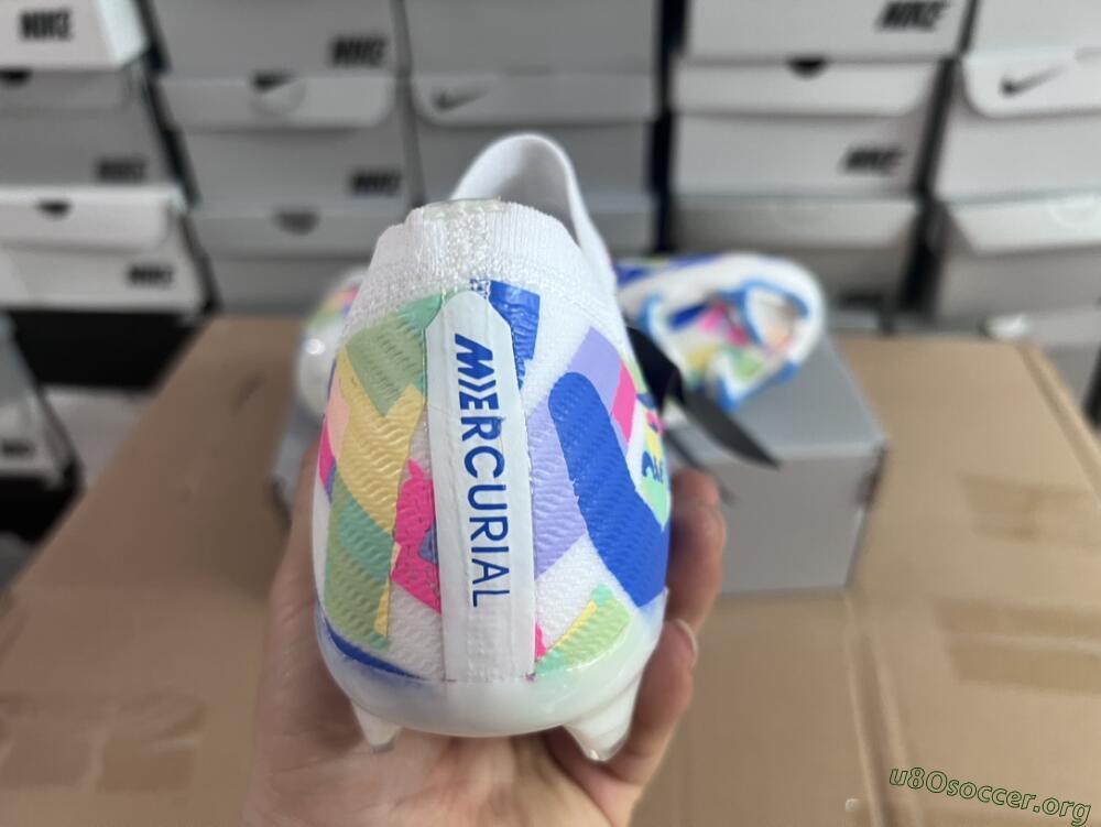 Nike Air Zoom Mercurial Vapor 15 Elite FG Football Boots - Beige/Blue/Yellow/Pink