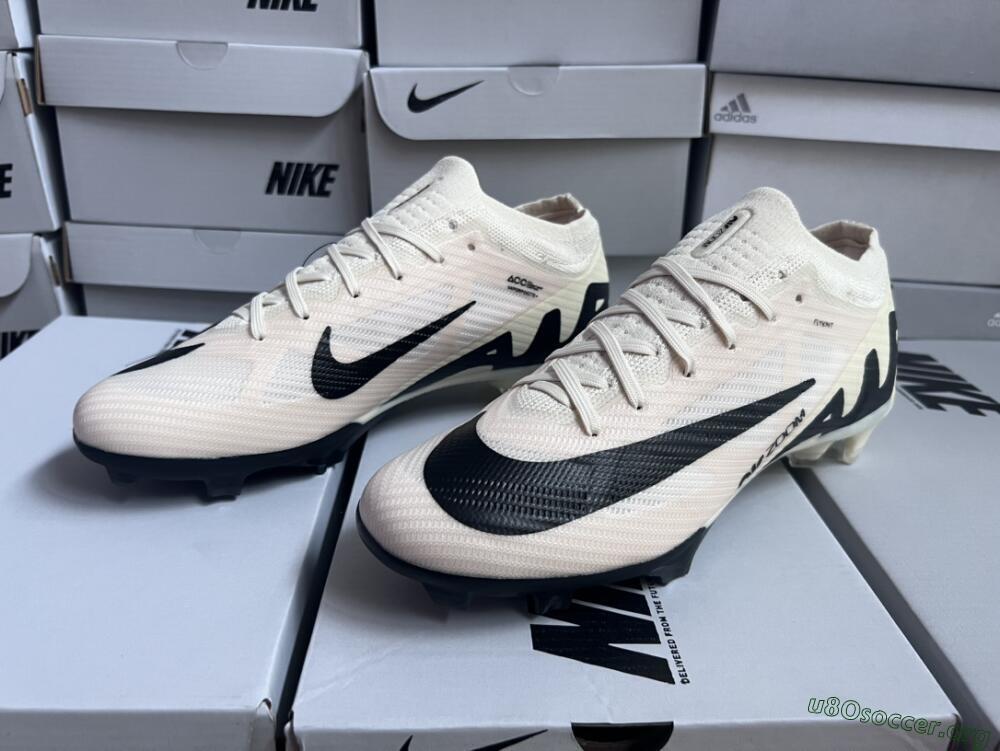 Nike Air Zoom Mercurial Vapor 15 Elite FG Football Boots - Beige/Black