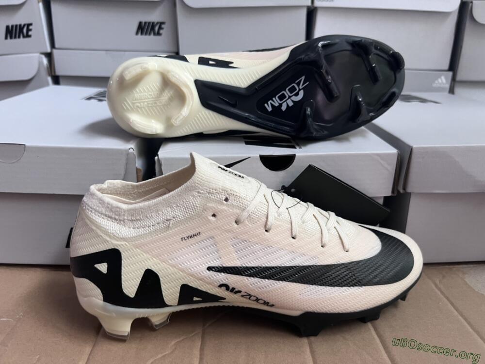 Nike Air Zoom Mercurial Vapor 15 Elite FG Football Boots - Beige/Black
