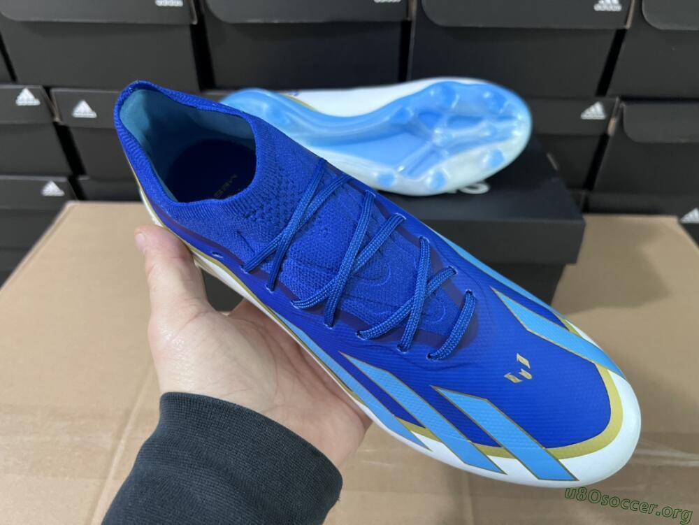 Adidas X Crazyfast.1 Messi FG Football Boots - Blue/Jade/Gold/White