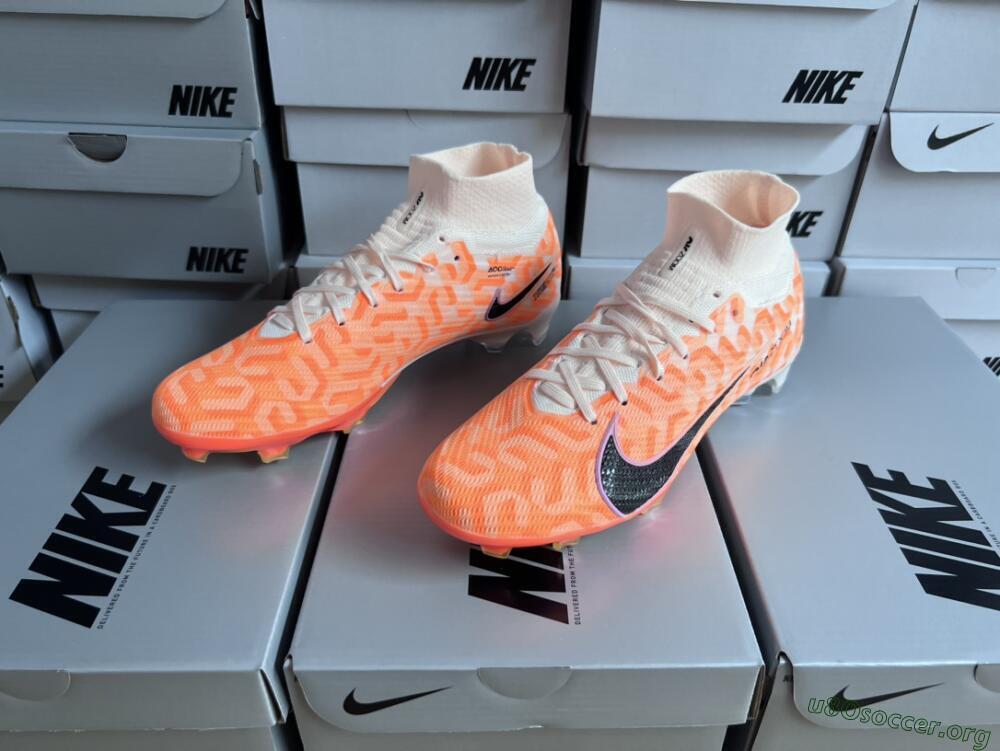 Nike Air Zoom Mercurial Superfly 9 Elite FG Football Boots - White/Orange/Black