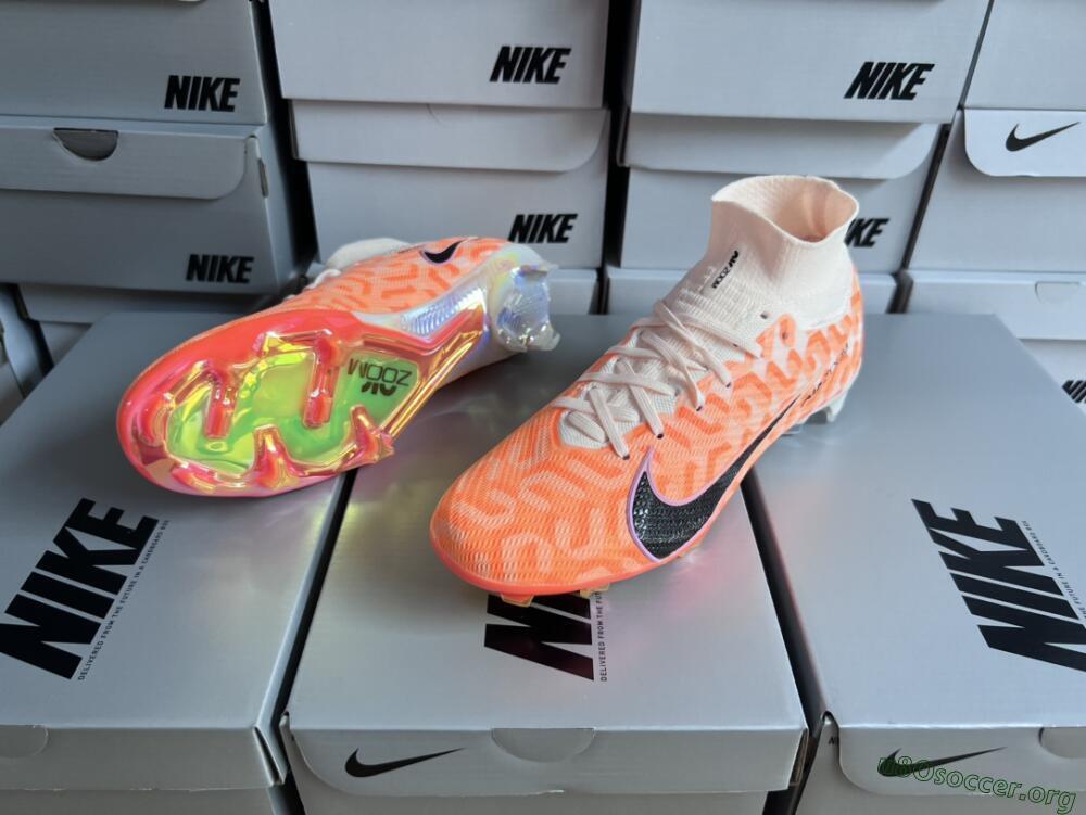 Nike Air Zoom Mercurial Superfly 9 Elite FG Football Boots - White/Orange/Black