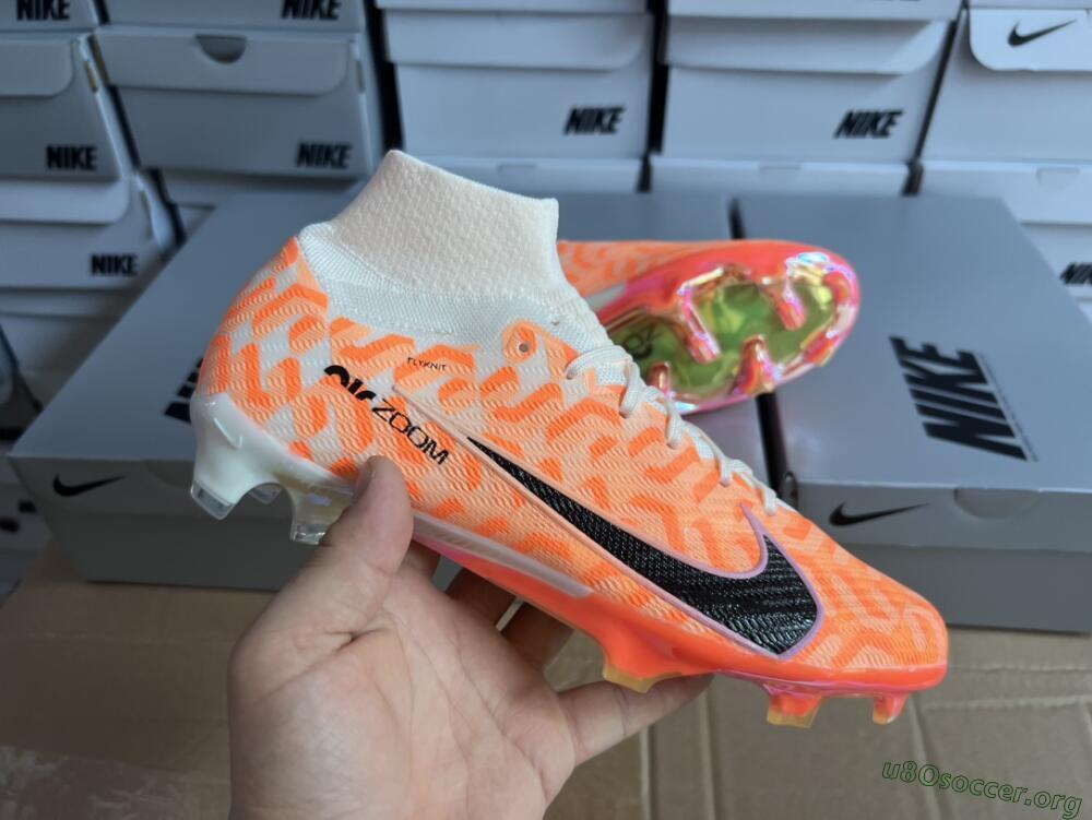 Nike Air Zoom Mercurial Superfly 9 Elite FG Football Boots - White/Orange/Black