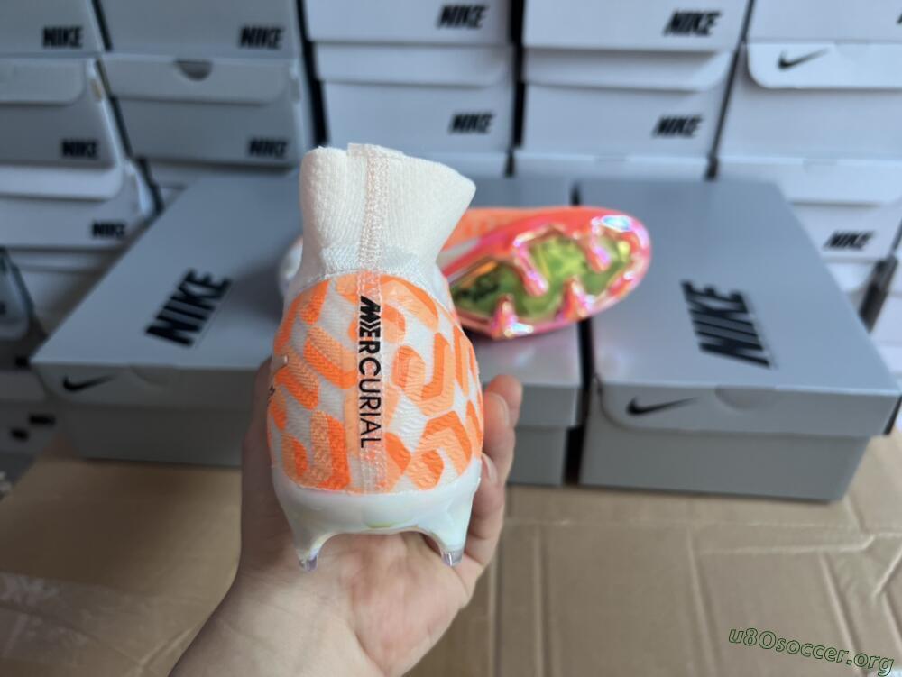 Nike Air Zoom Mercurial Superfly 9 Elite FG Football Boots - White/Orange/Black
