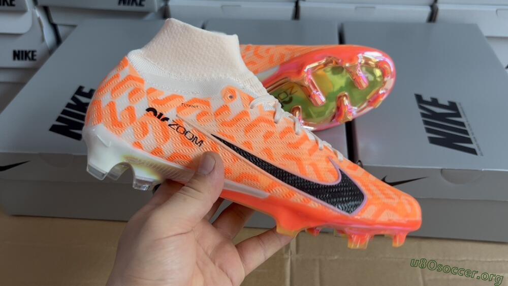 Nike Air Zoom Mercurial Superfly 9 Elite FG Football Boots - White/Orange/Black