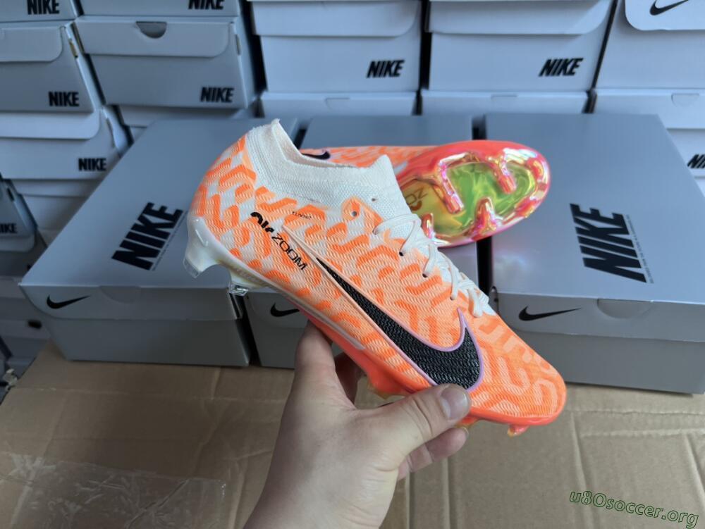 Nike Air Zoom Mercurial Vapor 15 Elite FG Football Boots - White/Orange/Black
