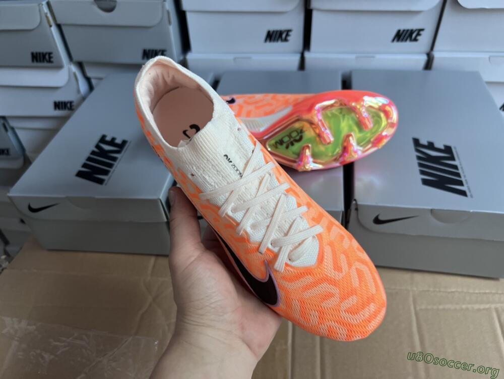 Nike Air Zoom Mercurial Vapor 15 Elite FG Football Boots - White/Orange/Black