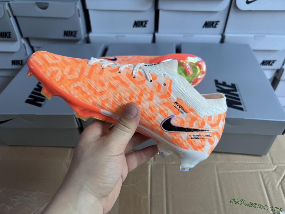 Nike Air Zoom Mercurial Vapor 15 Elite FG Football Boots - White/Orange/Black