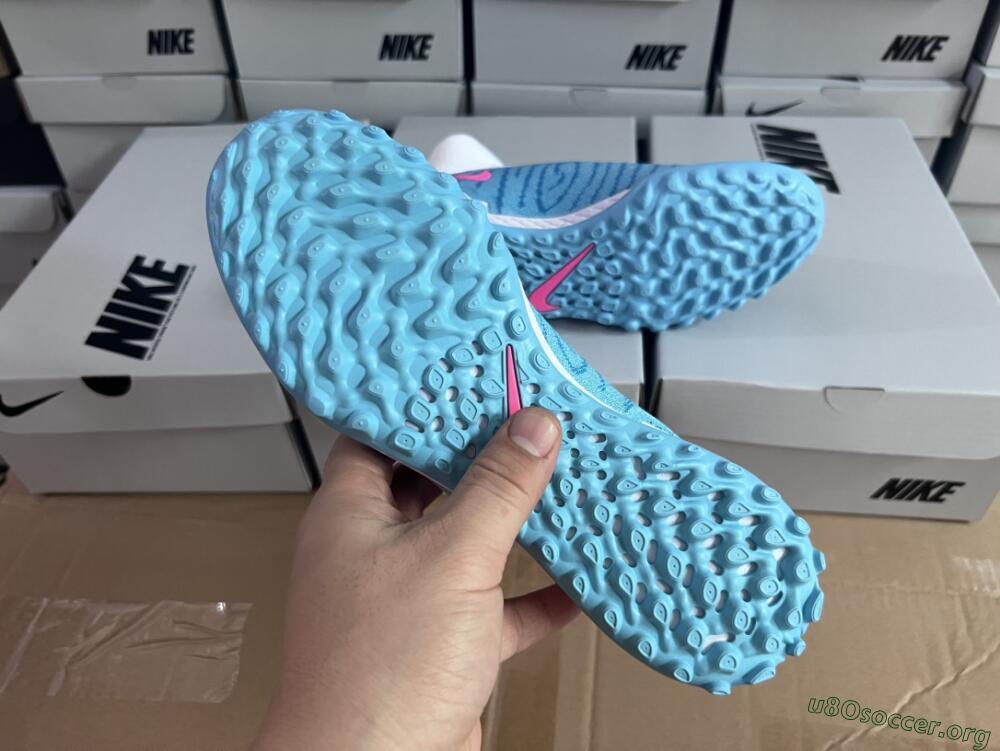 Nike Phantom GX Elite DF Link TF Football Shoes - White/Blue/Pink