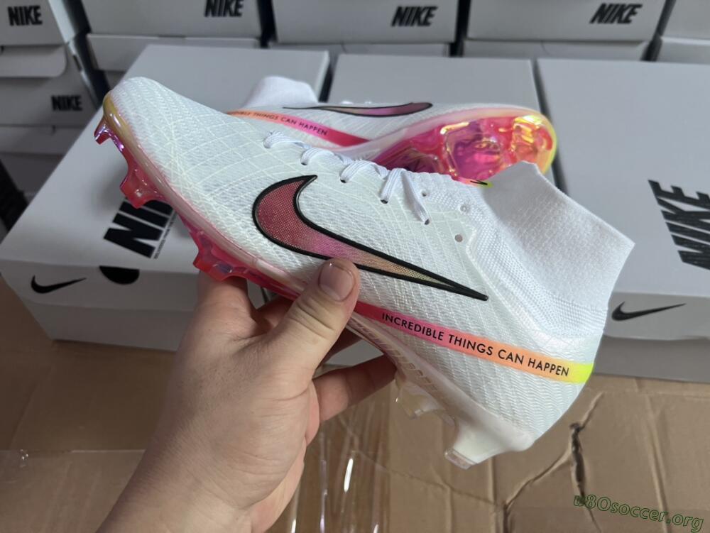 Nike Air Zoom Mercurial Superfly 9 Elite FG Football Boots - White/Pink/Black/Yellow/Gold