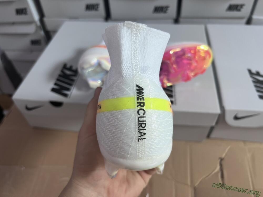 Nike Air Zoom Mercurial Superfly 9 Elite FG Football Boots - White/Pink/Black/Yellow/Gold