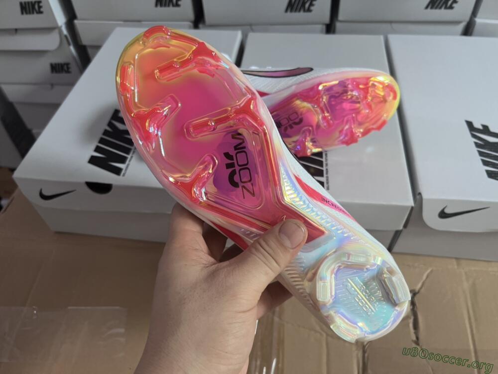 Nike Air Zoom Mercurial Superfly 9 Elite FG Football Boots - White/Pink/Black/Yellow/Gold