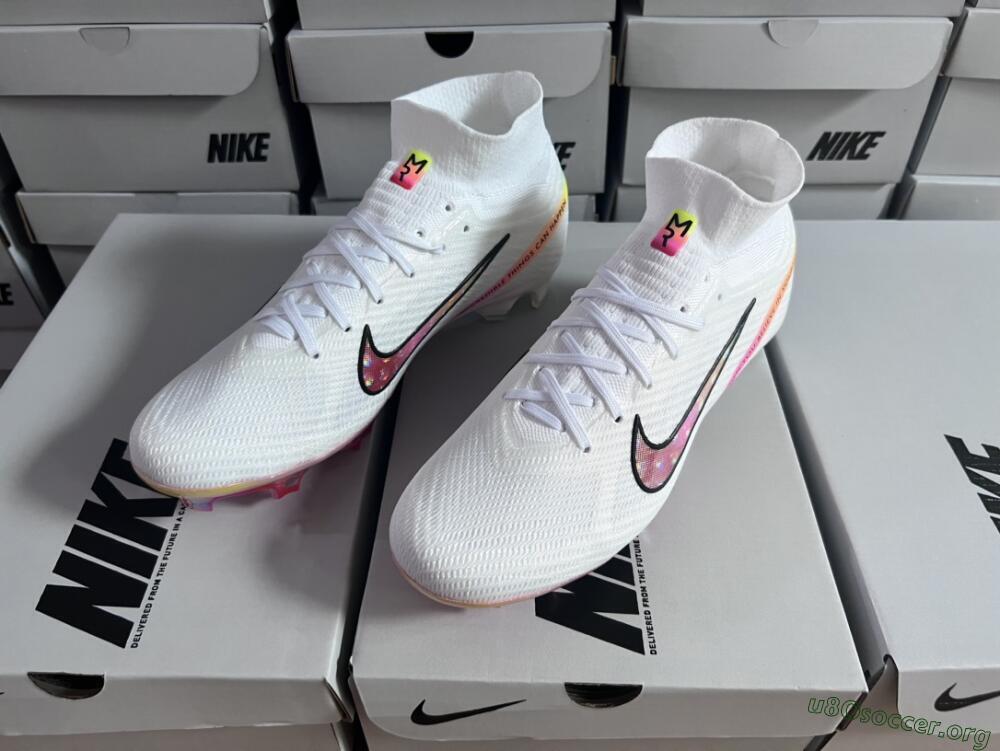 Nike Air Zoom Mercurial Superfly 9 Elite FG Football Boots - White/Pink/Black/Yellow/Gold