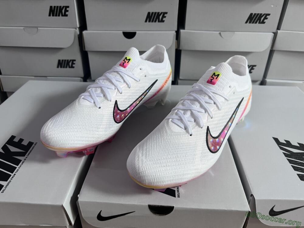 Nike Air Zoom Mercurial Vapor 15 Elite FG Football Boots - White/Pink/Black/Yellow