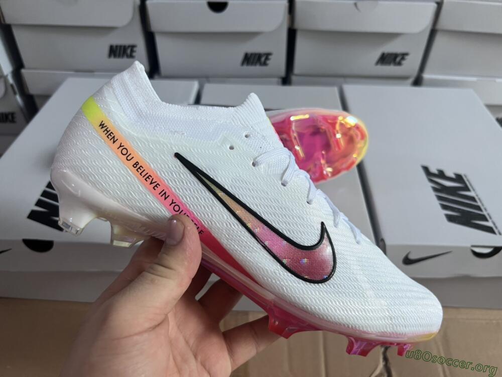 Nike Air Zoom Mercurial Vapor 15 Elite FG Football Boots - White/Pink/Black/Yellow