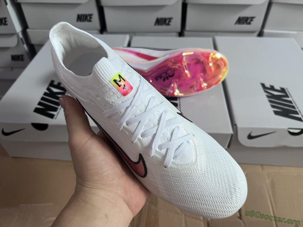 Nike Air Zoom Mercurial Vapor 15 Elite FG Football Boots - White/Pink/Black/Yellow
