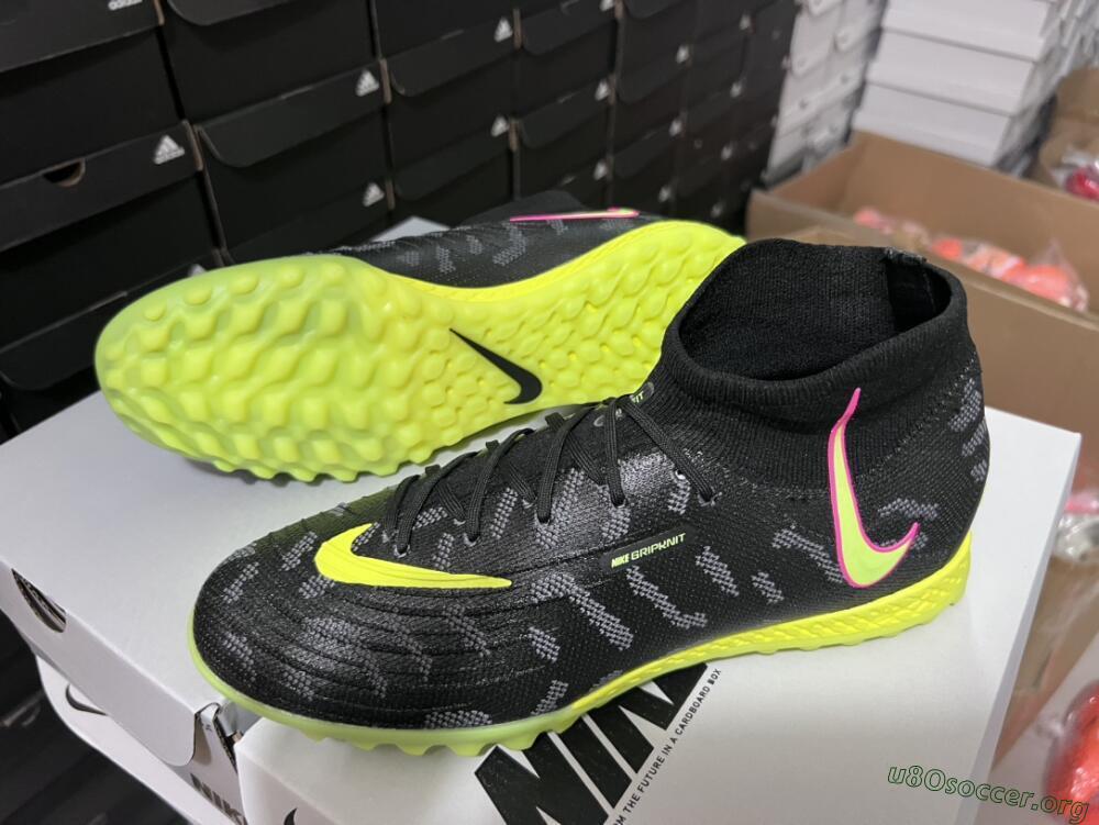 Nike Phantom Luna 2 Elite TF Football Shoes - Black/Yellow/Pink