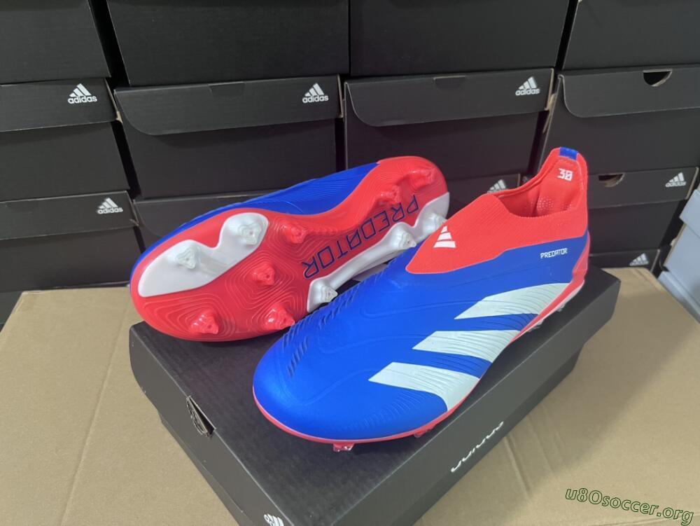 Adidas Predator Elite Laceless FG Football Boots - Blue/White/Red