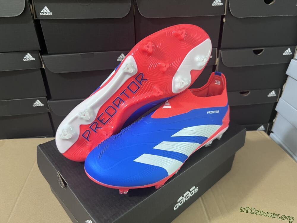 Adidas Predator Elite Laceless FG Football Boots - Blue/White/Red