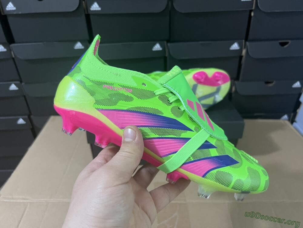 Adidas Predator Elite Foldover Tongue FG Football Boots - Green/Pink/Purple/Yellow