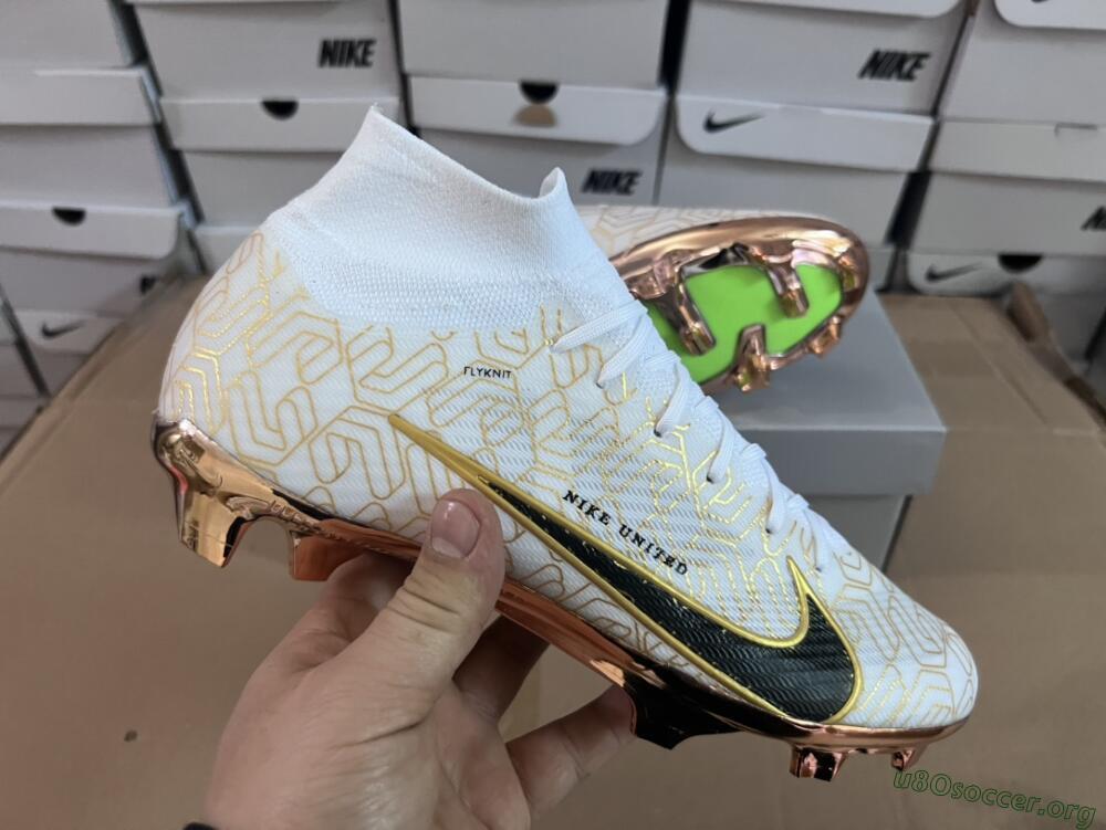Nike Air Zoom Mercurial Superfly 9 Elite MR FG Football Boots - White/Black/Gold