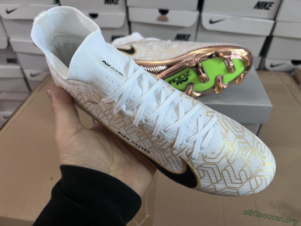 Nike Air Zoom Mercurial Superfly 9 Elite MR FG Football Boots - White/Black/Gold