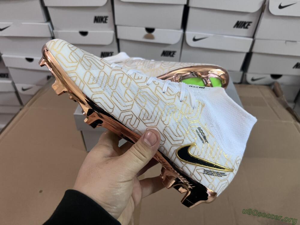 Nike Air Zoom Mercurial Superfly 9 Elite MR FG Football Boots - White/Black/Gold