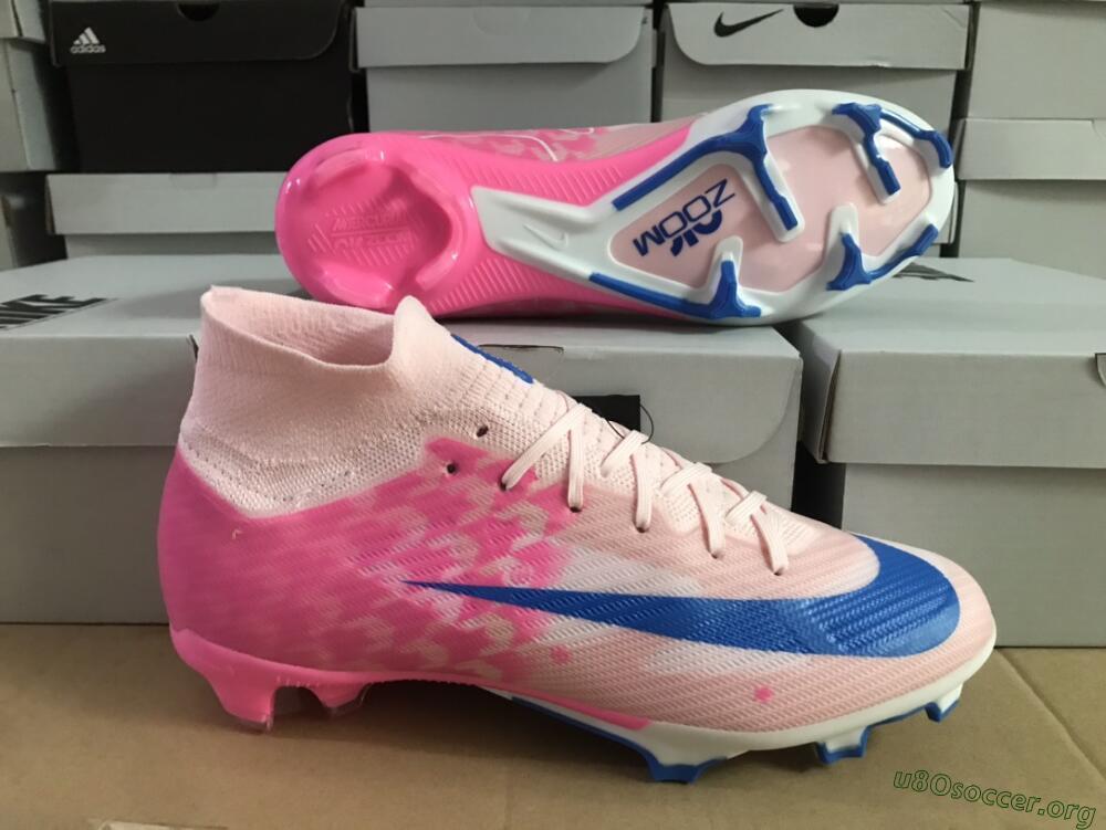 Nike Air Zoom Mercurial Superfly 9 Elite FG Football Boots - Pink/Blue/White