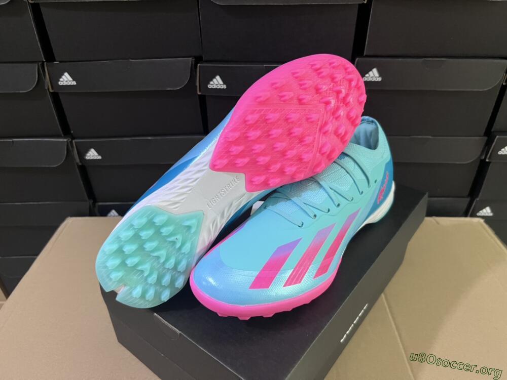 Adidas X Crazyfast.1 TF Football Shoes - Jade/Pink/Purple