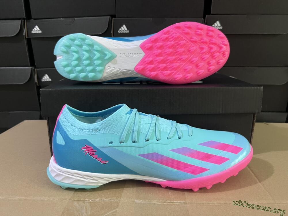 Adidas X Crazyfast.1 TF Football Shoes - Jade/Pink/Purple