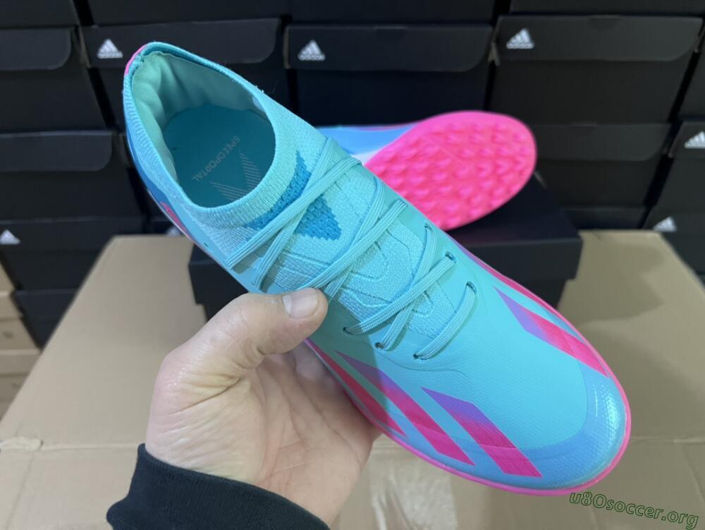 Adidas X Crazyfast.1 TF Football Shoes - Jade/Pink/Purple