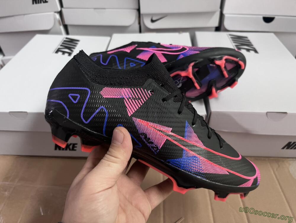 Nike Air Zoom Mercurial Vapor 15 Elite FG Football Boots - Black/Purple/Pink