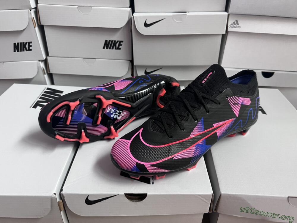 Nike Air Zoom Mercurial Vapor 15 Elite FG Football Boots - Black/Purple/Pink