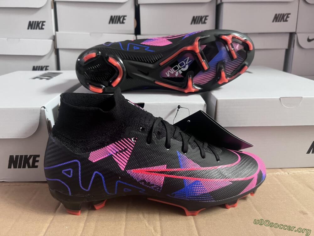 Nike Air Zoom Mercurial Superfly 9 Elite FG Football Boots - Black/Purple/Pink
